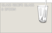 Glass Recipe Glass with recipe spoons