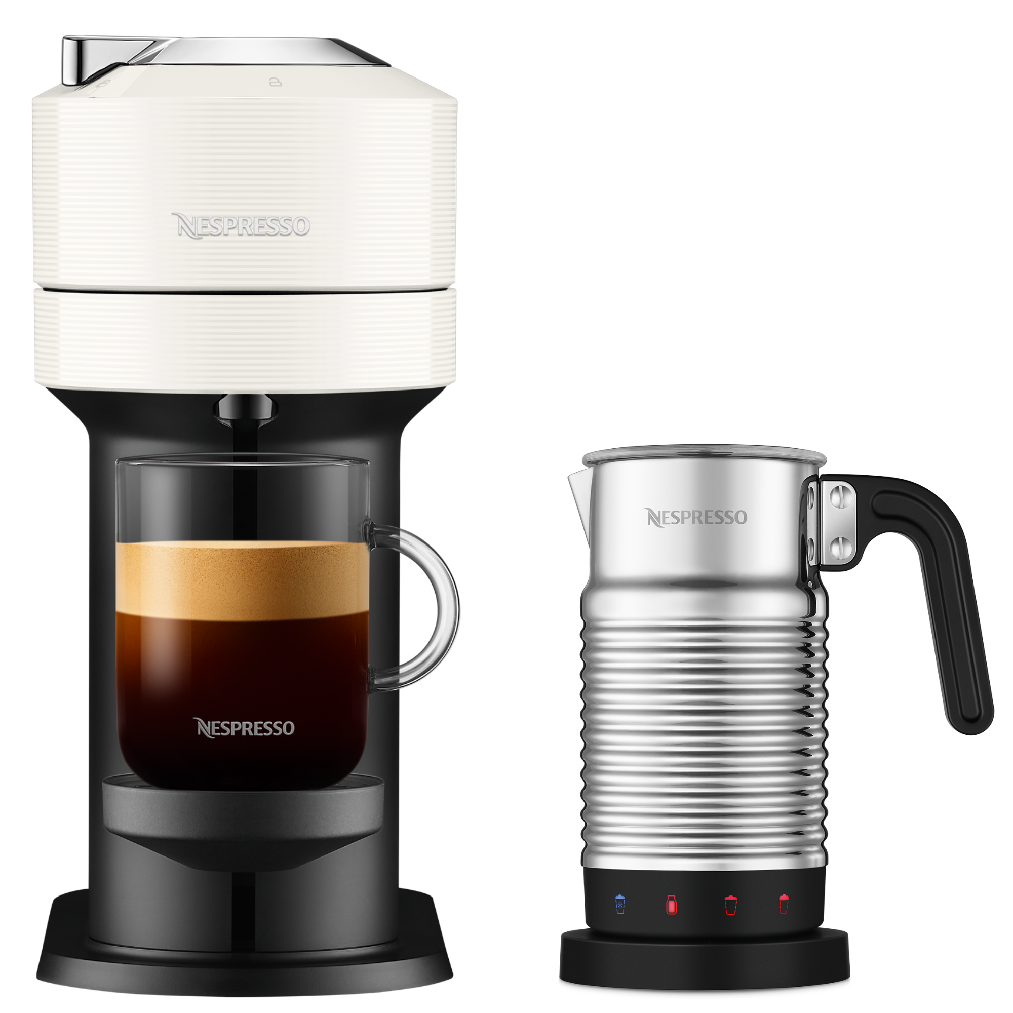 Nespresso Vertuo Next White & Aeroccino4 Vertuo Kaffeemaschine