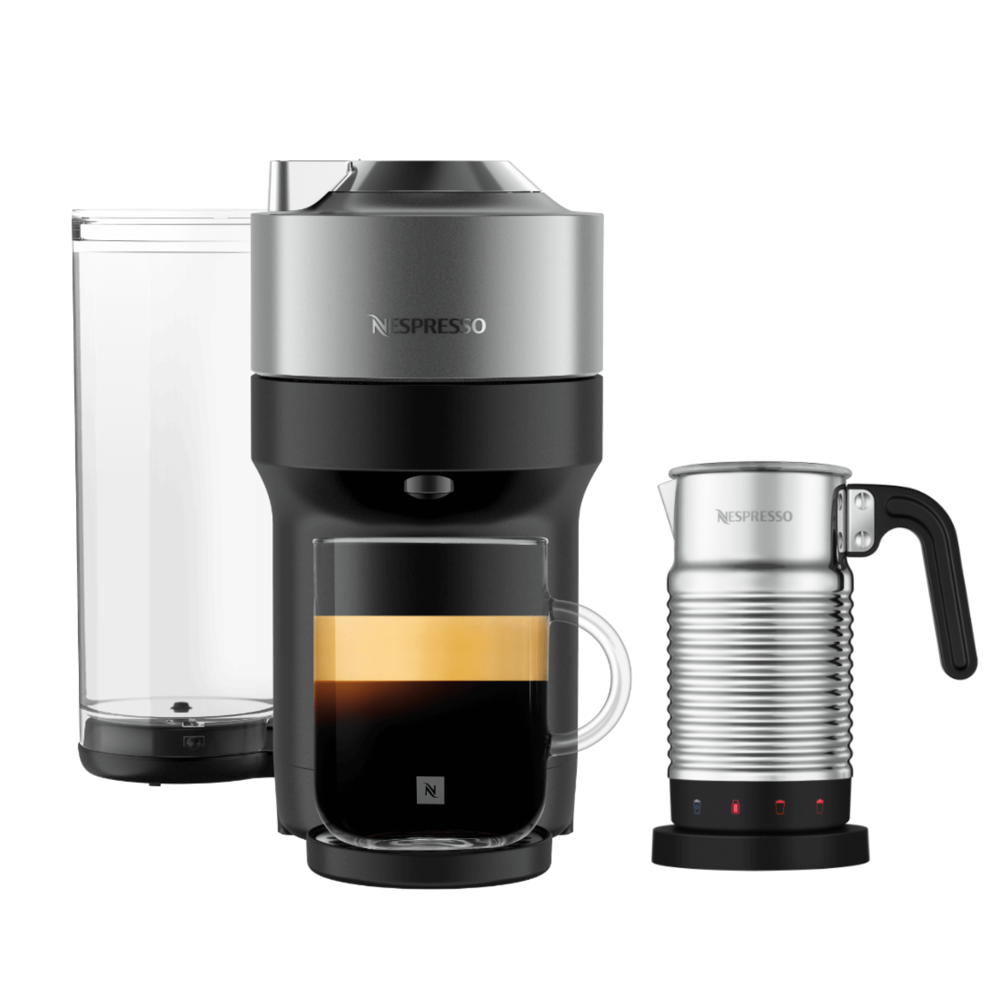 Nespresso VERTUO Pop+ Titan & Aeroccino4  Vertuo Kaffeemaschine