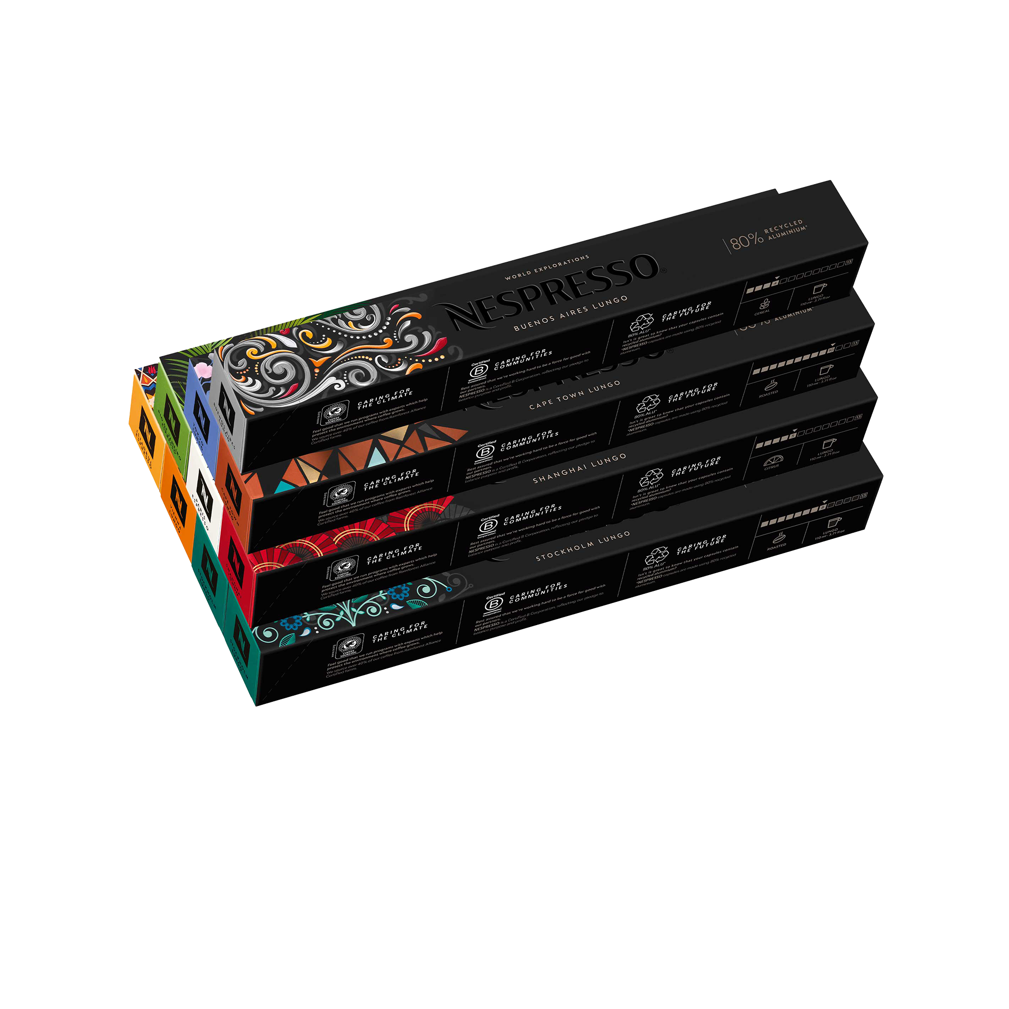 Nespresso Wereldsteden Koffiepakket 100 capsules Koffiecapsules Original