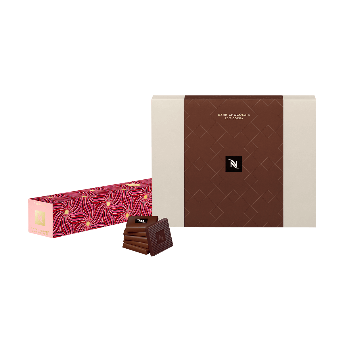 Nespresso Festive Collection Sweet Almond Hibiscus and Dark Chocolate Bundle Koffiecapsules Sleeve van 10 Original