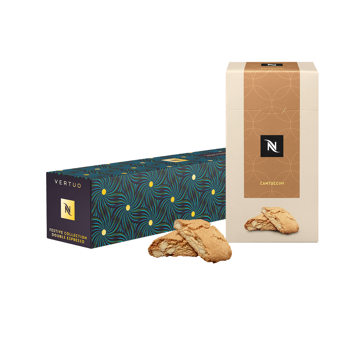 Nespresso Festive Collection Double Espresso Cantuccini Bundle Koffiecapsules Sleeve van 10 Vertuo