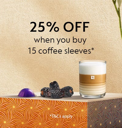 <strong>OFFERS: </strong>25% OFF Coffee Sleeves