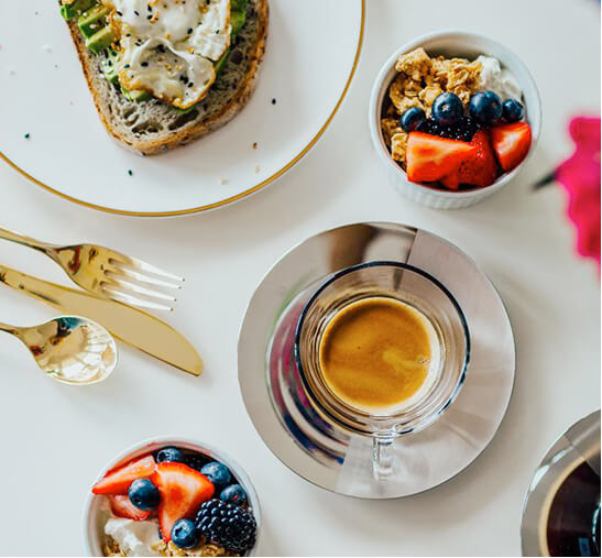 Brunch de cafe inspirado con variedades Vertuo