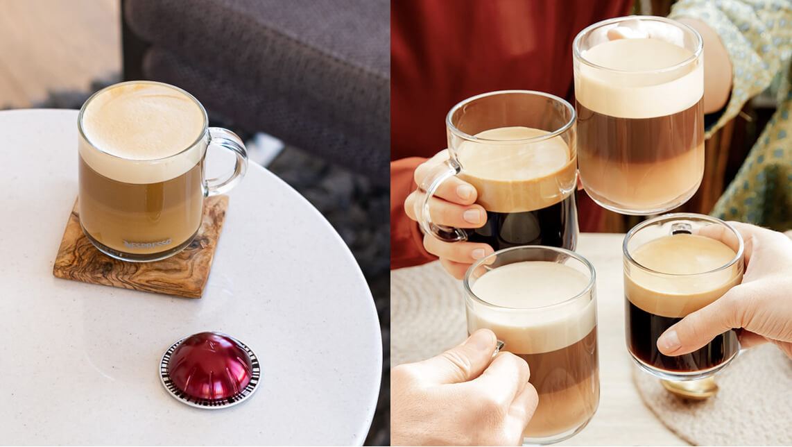 Variedades de café con leche espumoso Nespresso Vertuo