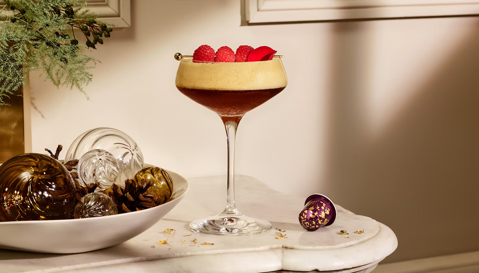 Receta de cafe: Raspberry, Rose & Champagne Cocktail