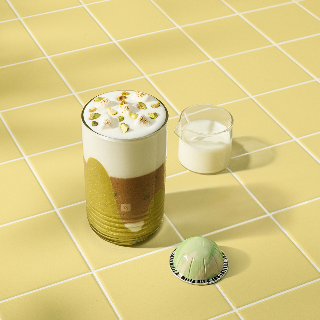 Iced Pistachio Vanilla Oat Latte