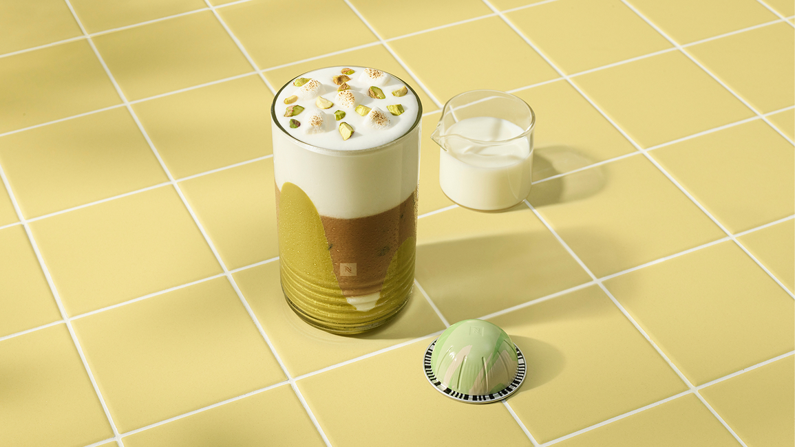 Iced Pistachio Vanilla Oat Latte