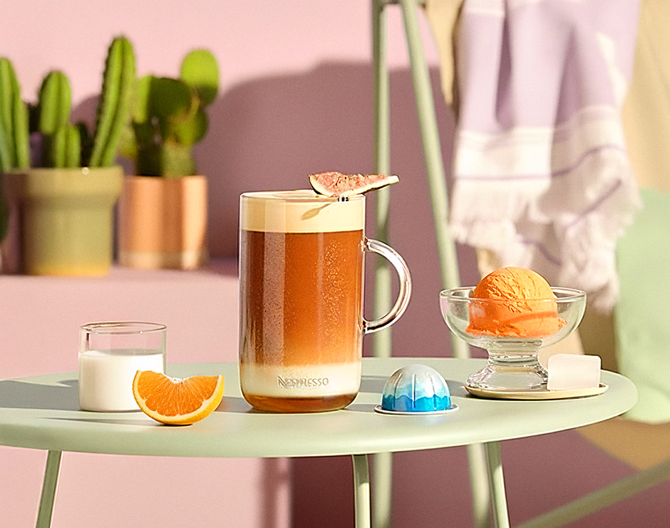 Café con helado de mandarina