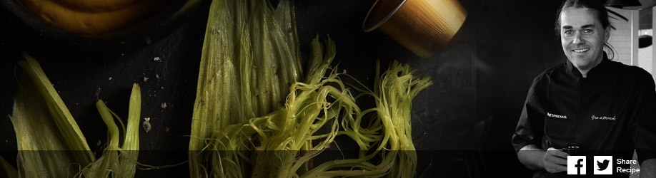 NESPRESSO BBQ baby corn with coffee mole