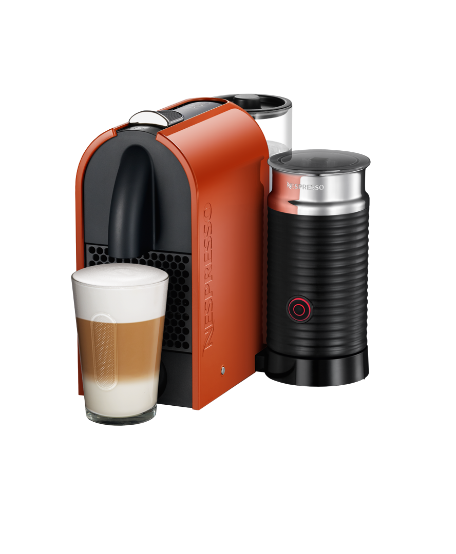U Milk Orange coffee machine with milk frother Nespresso coffee