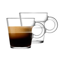 Glass Espresso coffee cups and saucers