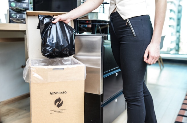 Commercial coffee capsule recycling in the office