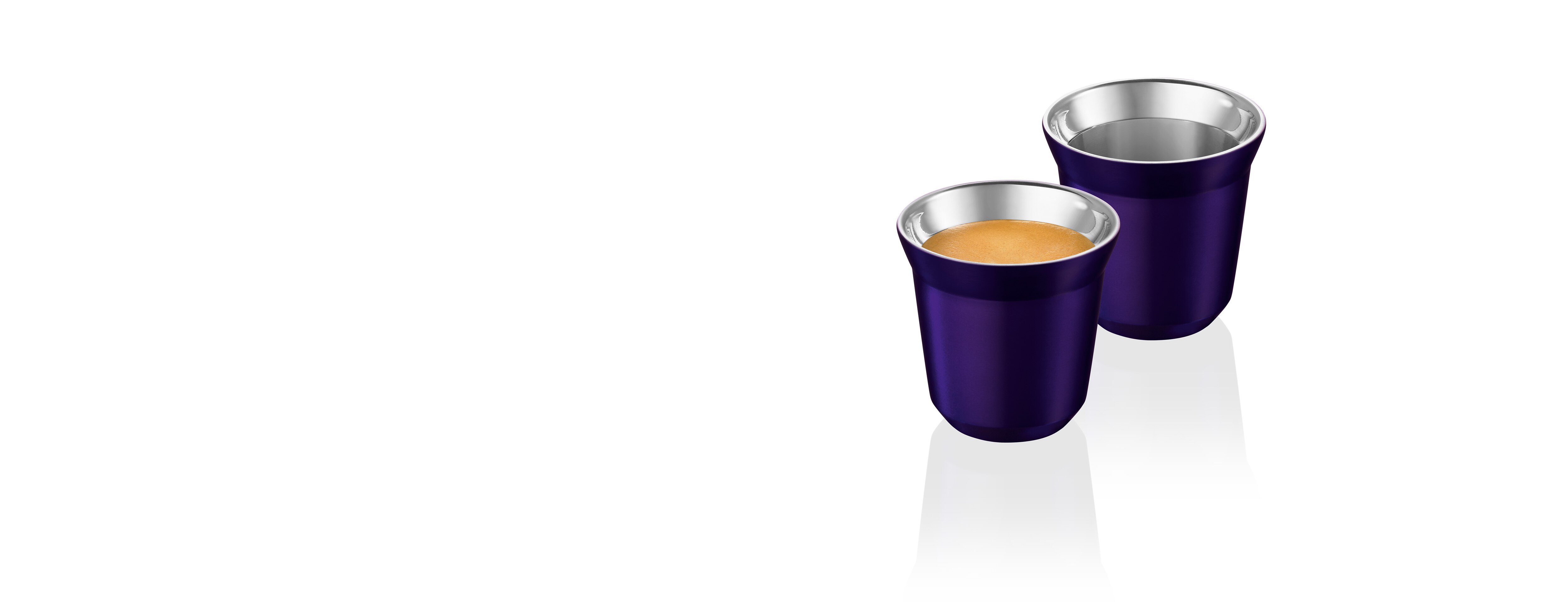 lila Nespresso Pixie Expreso Arpeggio 2 Tazas hecho de metal 