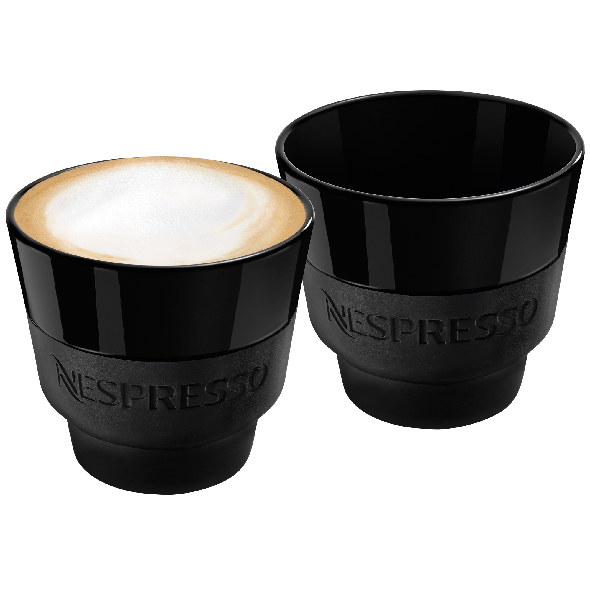 Nespresso 2 Touch Espresso Cups In Black Porcelain & Soft-Touch Silicone  In ... 
