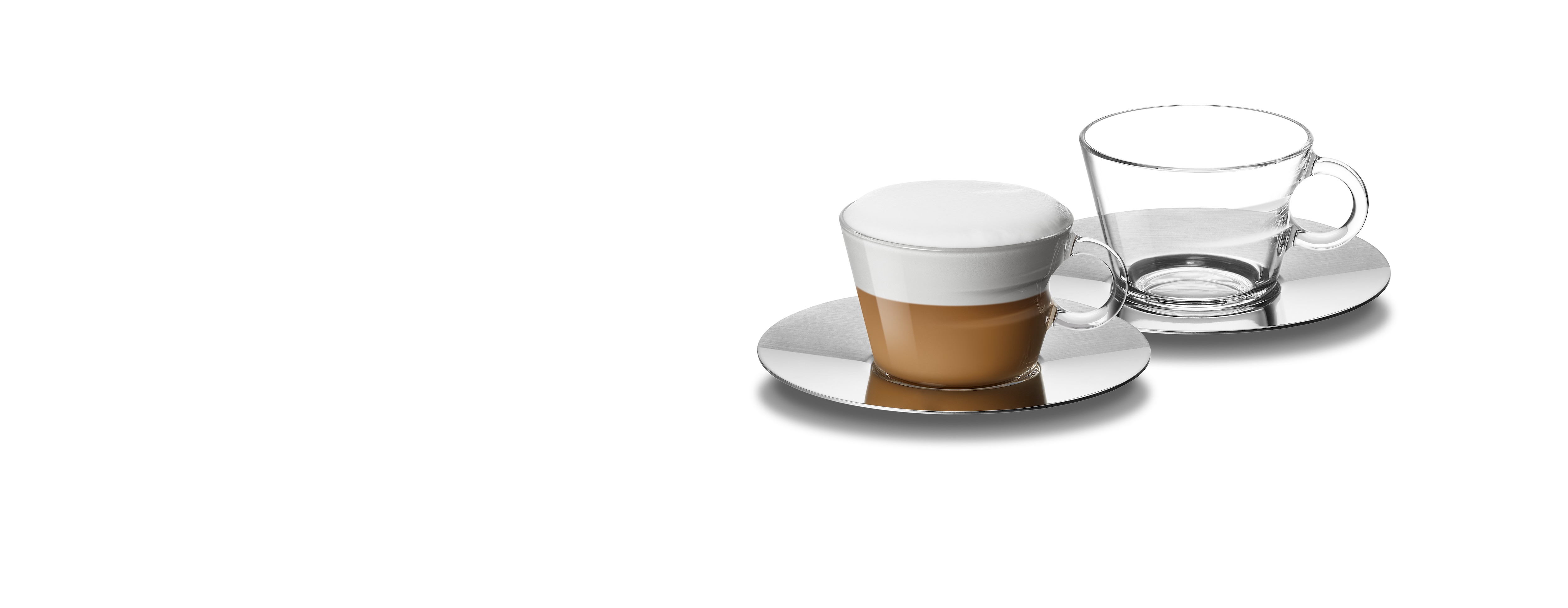 Nespresso Glass Cappuccino Cup & Saucer 