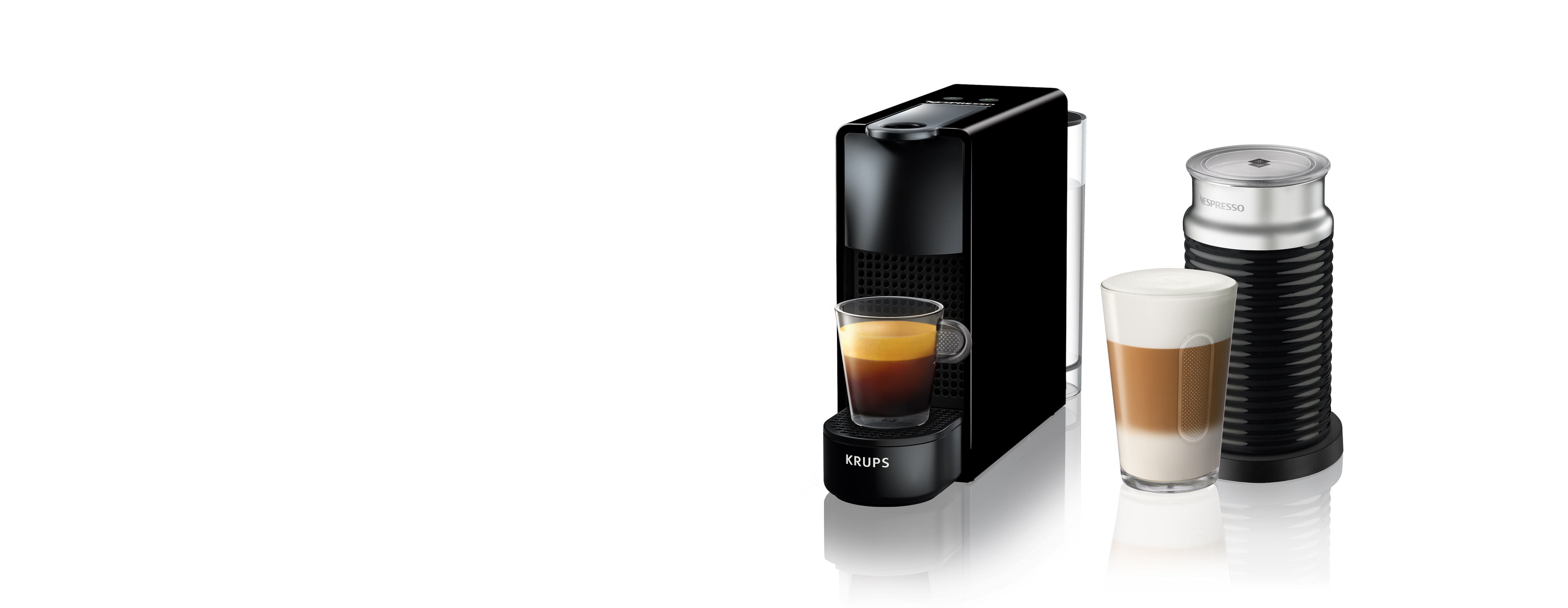 Essenza Mini Piano Black & Aeroccino 3 - Krups - Nespresso ®