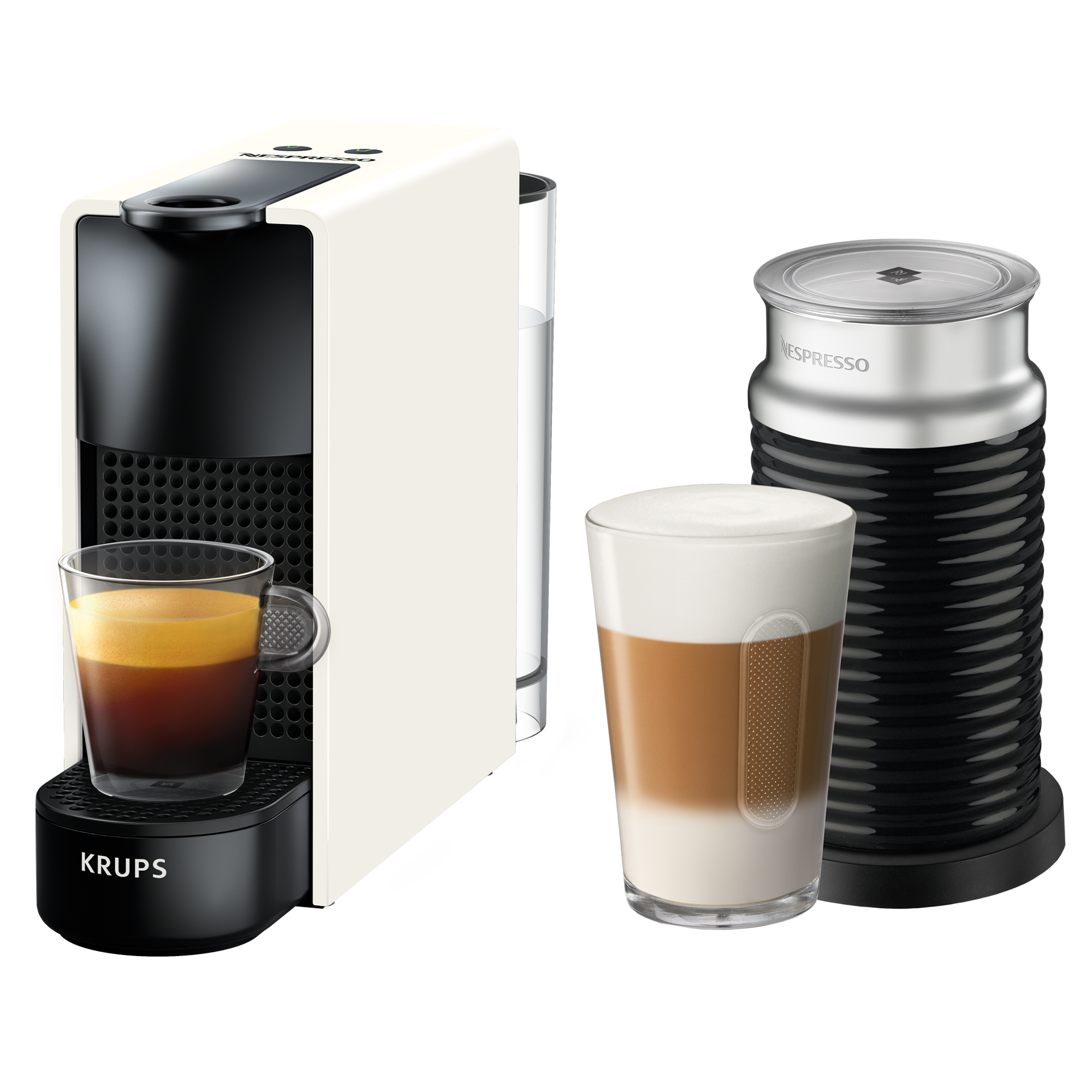 Essenza Mini Pure White & Aeroccino 3 - Krups - Nespresso ®