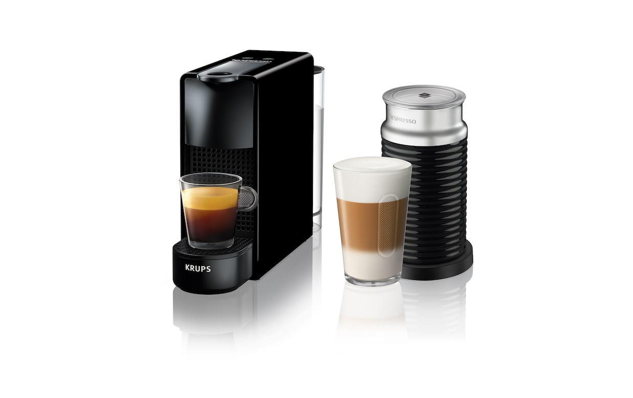 Krups Essenza Mini Black Aeroccino Coffee Machines Nespresso