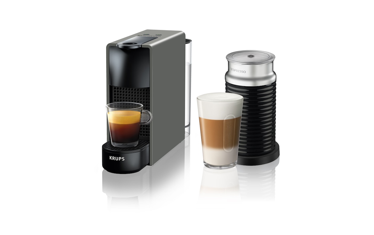 Krups Essenza Mini Grey Aeroccino Coffee Machines Nespresso