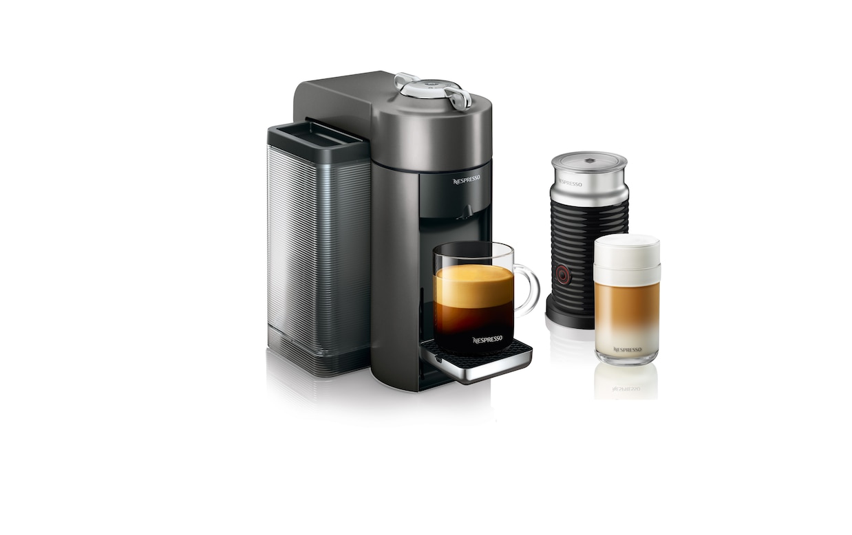 Evoluo Graphite Metal & Milk Frother Bundle | Vertuo Coffee Machine Nespresso USA