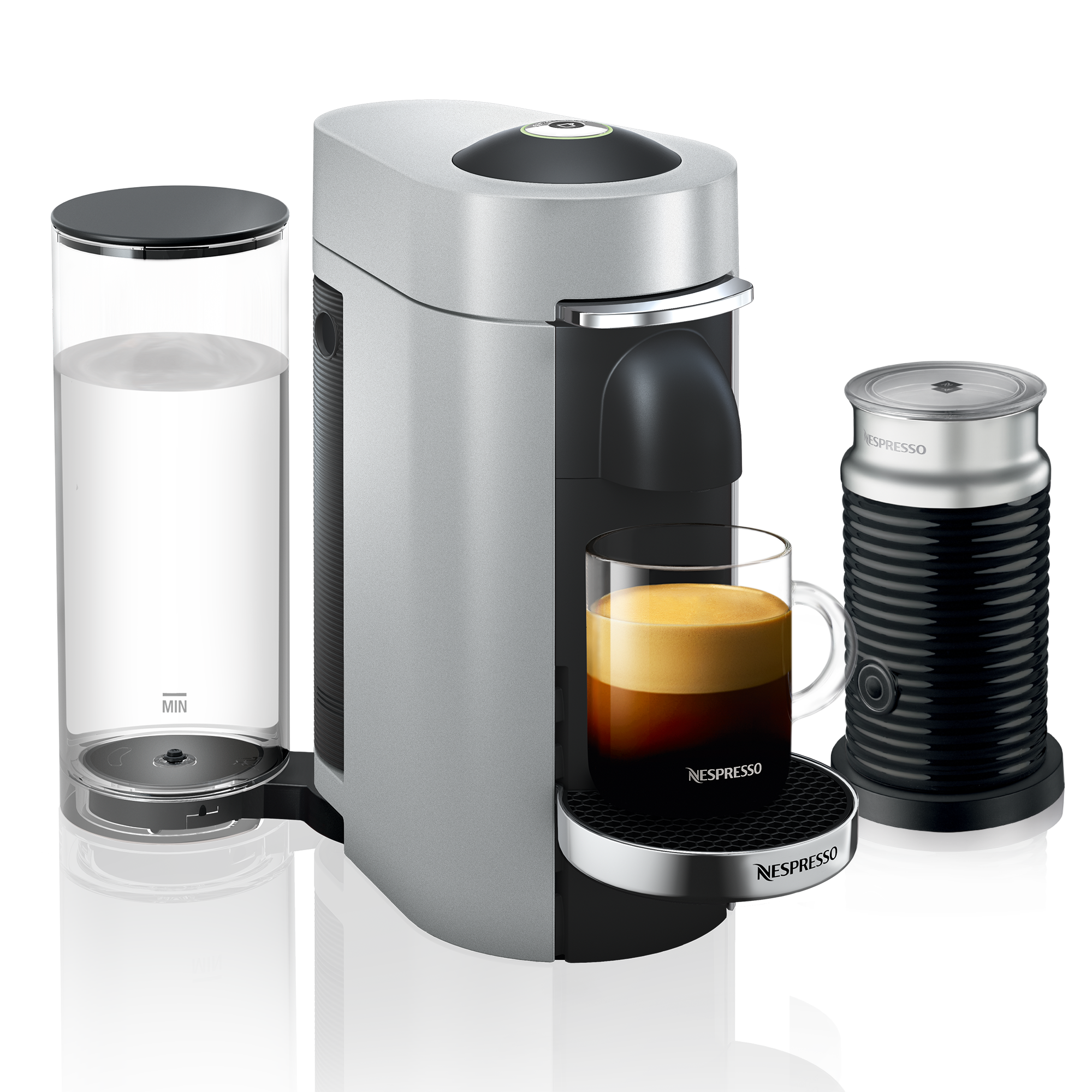 Tage med Flad Skole lærer VertuoPlus Grey & Milk Frother Bundle | Vertuo Coffee Machine | Nespresso  USA