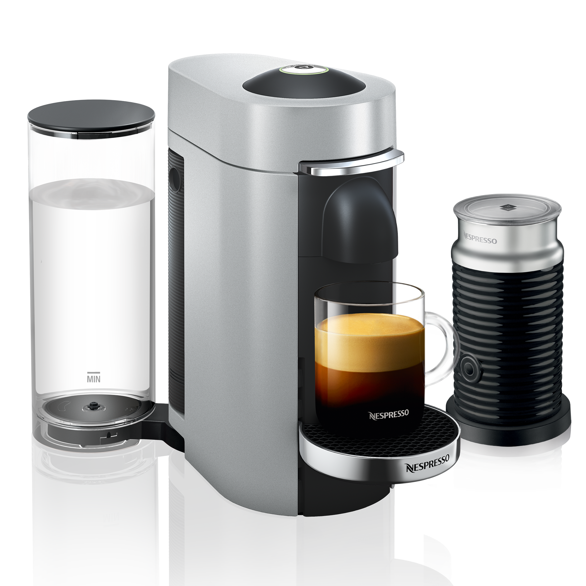 Nespresso Vertuo Pop+ Combination Espresso and Coffee Maker with Milk  Frother by Breville - Gray