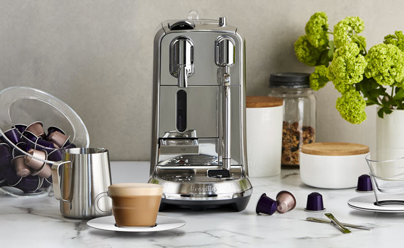 Chrome Creatista Plus coffee machine on a kitchen counter