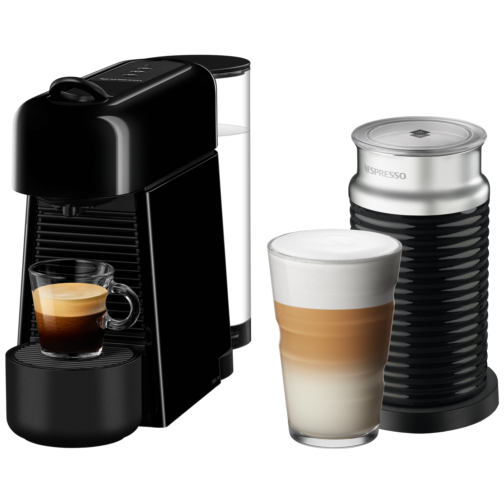 Essenza Plus Black & Aeroccino - Coffee Machines - Nespresso