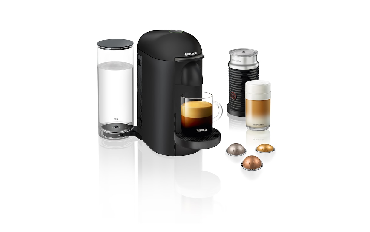 klik maksimum boks VertuoPlus Matte Black & Milk Frother Bundle | Vertuo Coffee Machines |  Nespresso