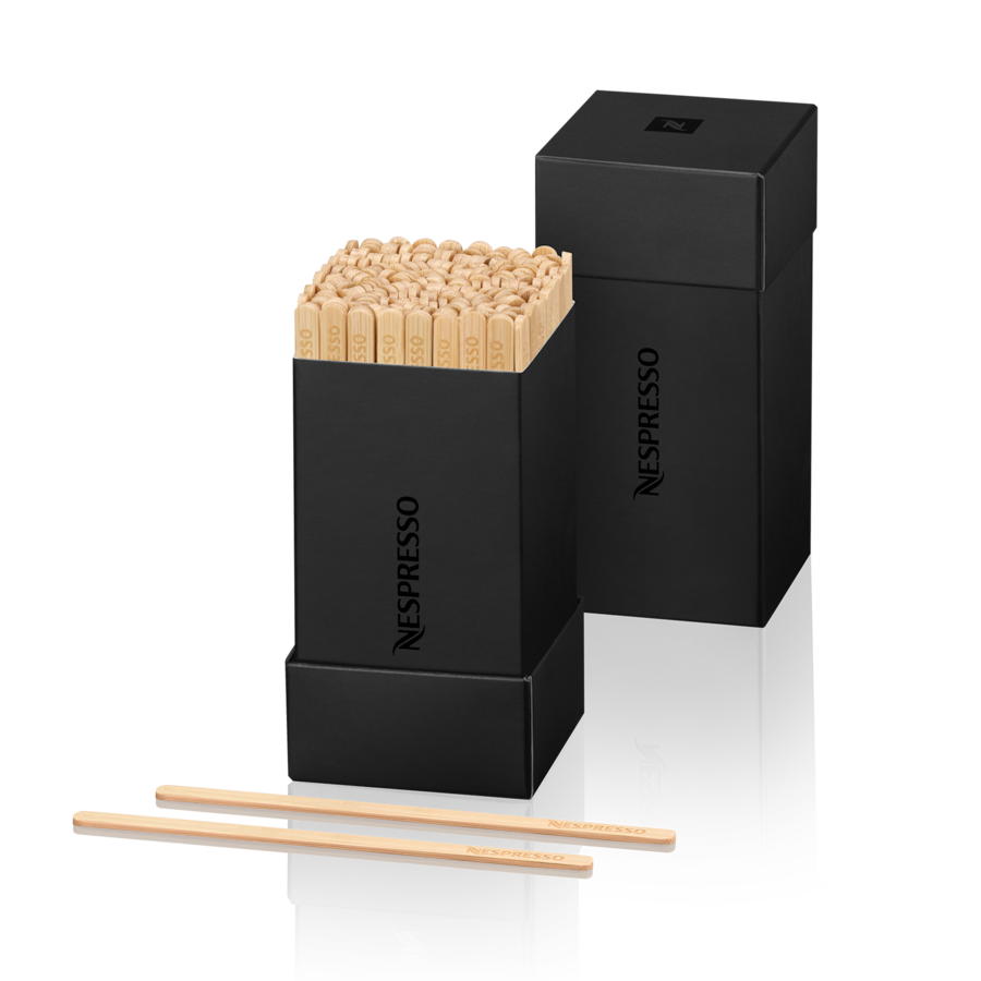 英名称：BUSTIN BAMBOO-X MAESTRO PRO Bamboo Short Stirrers (200) - Accessory - Nespresso PRO USA