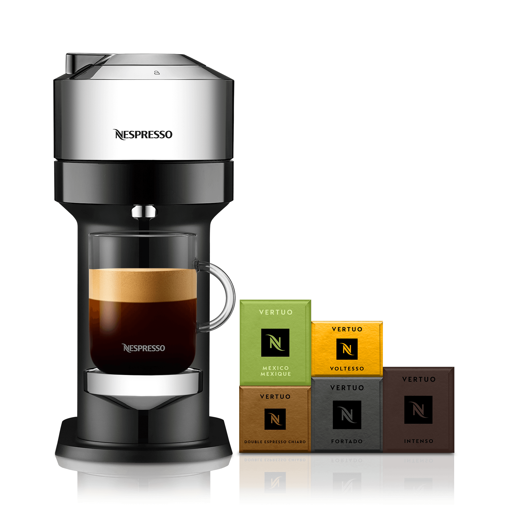 Nespresso Vertuo Next Dark Chrome | Vertuo Coffee Machine | Nespresso