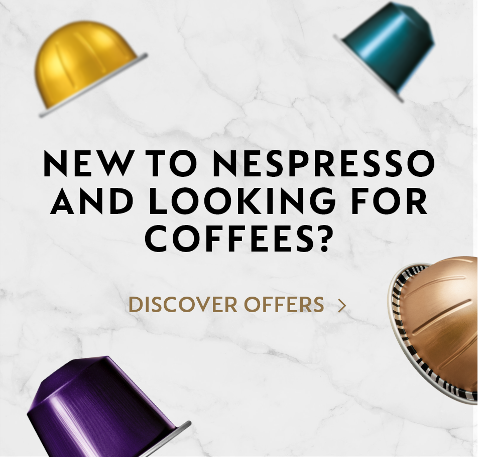 NESPRESSO welcome gift set with 2 cups 2 coasters & 10 Venturo capsules