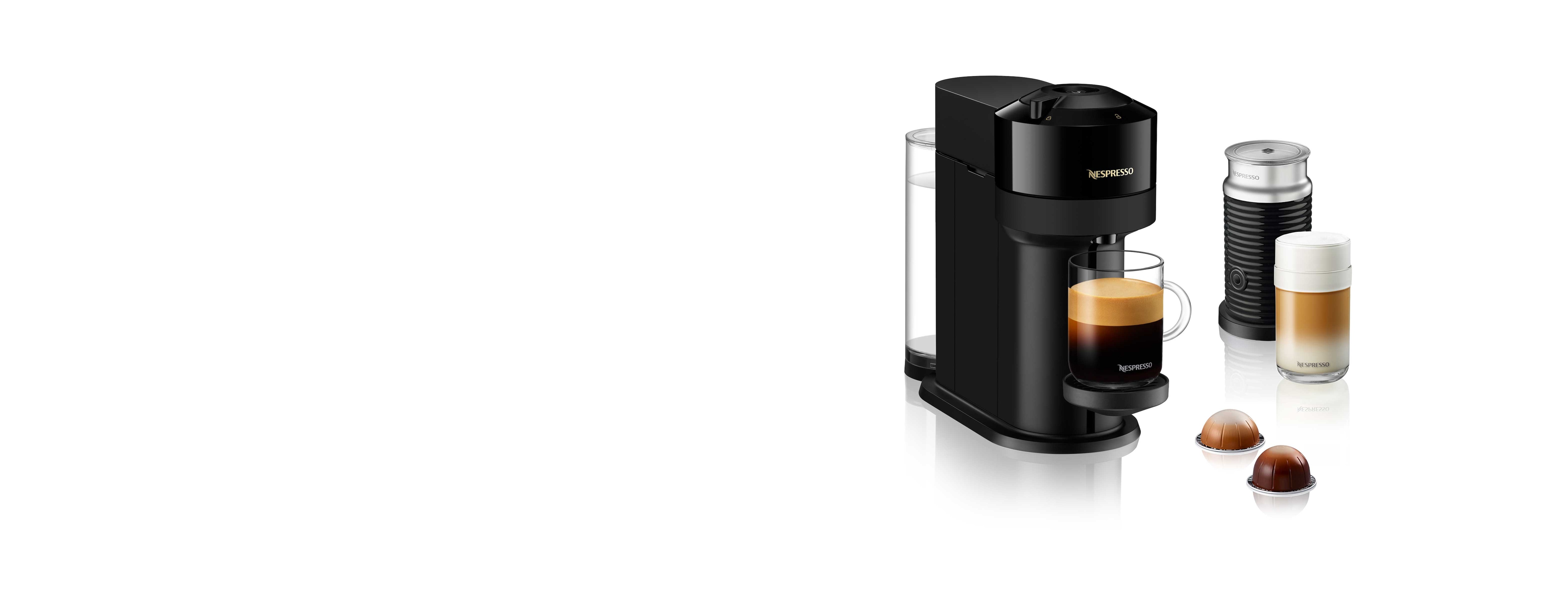 Vertuo Next Glossy Black & Aeroccino3 Milk Frother - Vertuo Coffee