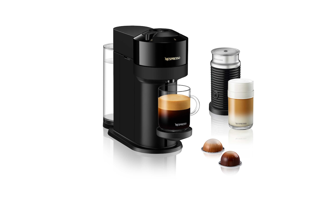 Vertuo Next Glossy Black & Aeroccino3 Milk Frother - Vertuo Coffee 