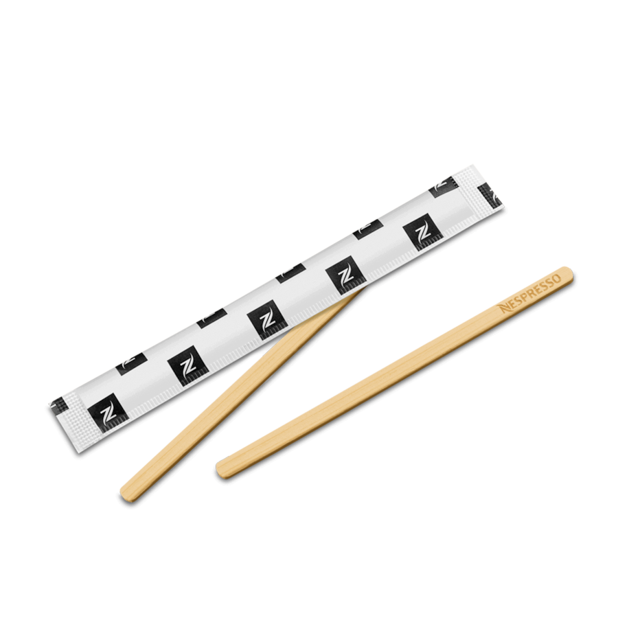 Bamboo Short Stirrers Wrapped (100) - Nespresso USA PRO