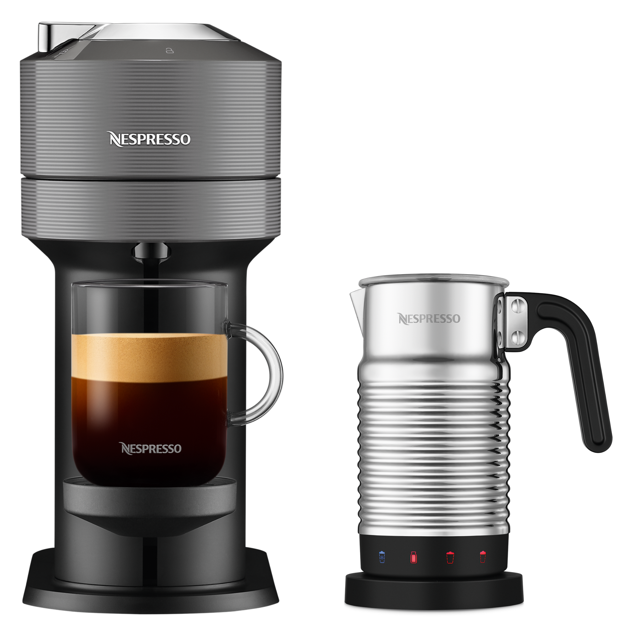Vertuo Next Dark Grey & Aeroccino 4 VERTUO Next. Für das große Kaffee-Erlebnis zum Teilen. Entdecken Sie 30 Kaffeekreationen in 6 Tassengrößen für 219 EUR