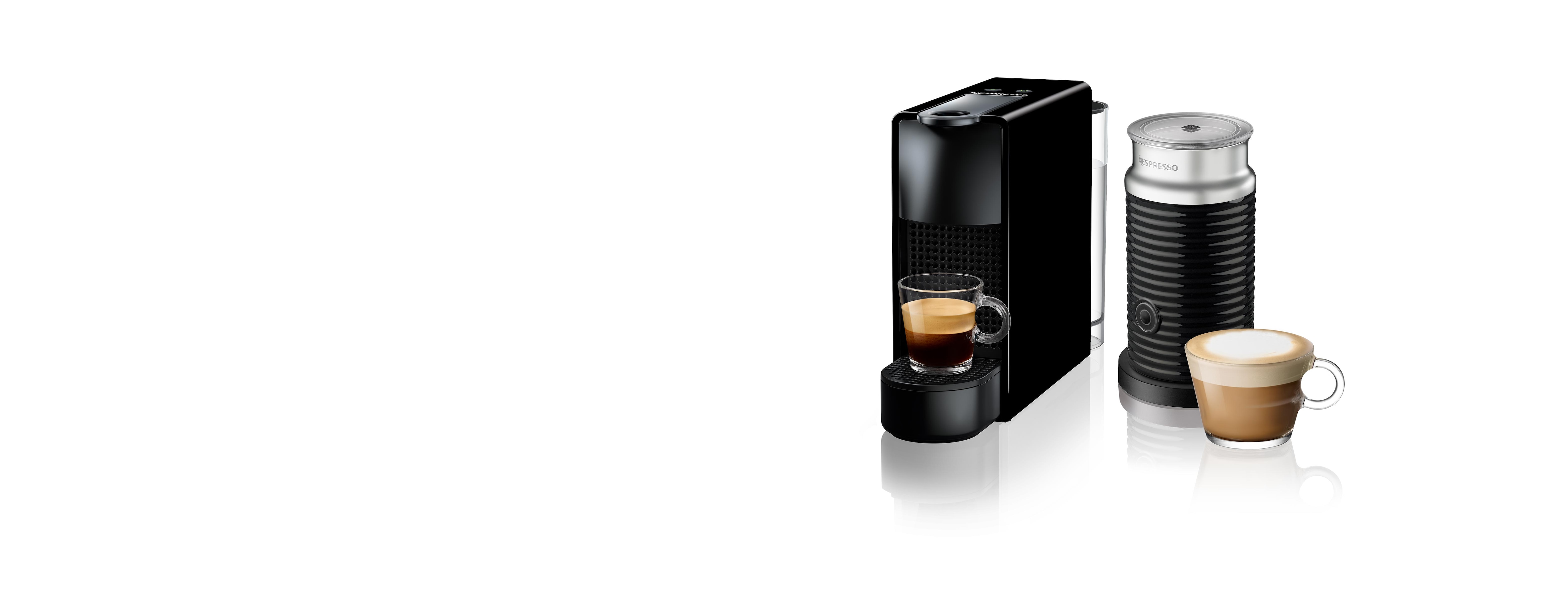 Nespresso Essenza Mini Black & Aeroccino - Coffee Machines - Nespresso