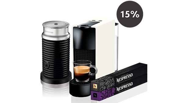 Essenza Mini White con Aeroccino Made With Care | Cafetera