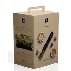 NESPRESSO welcome gift set with 2 cups 2 coasters & 10 Venturo capsules