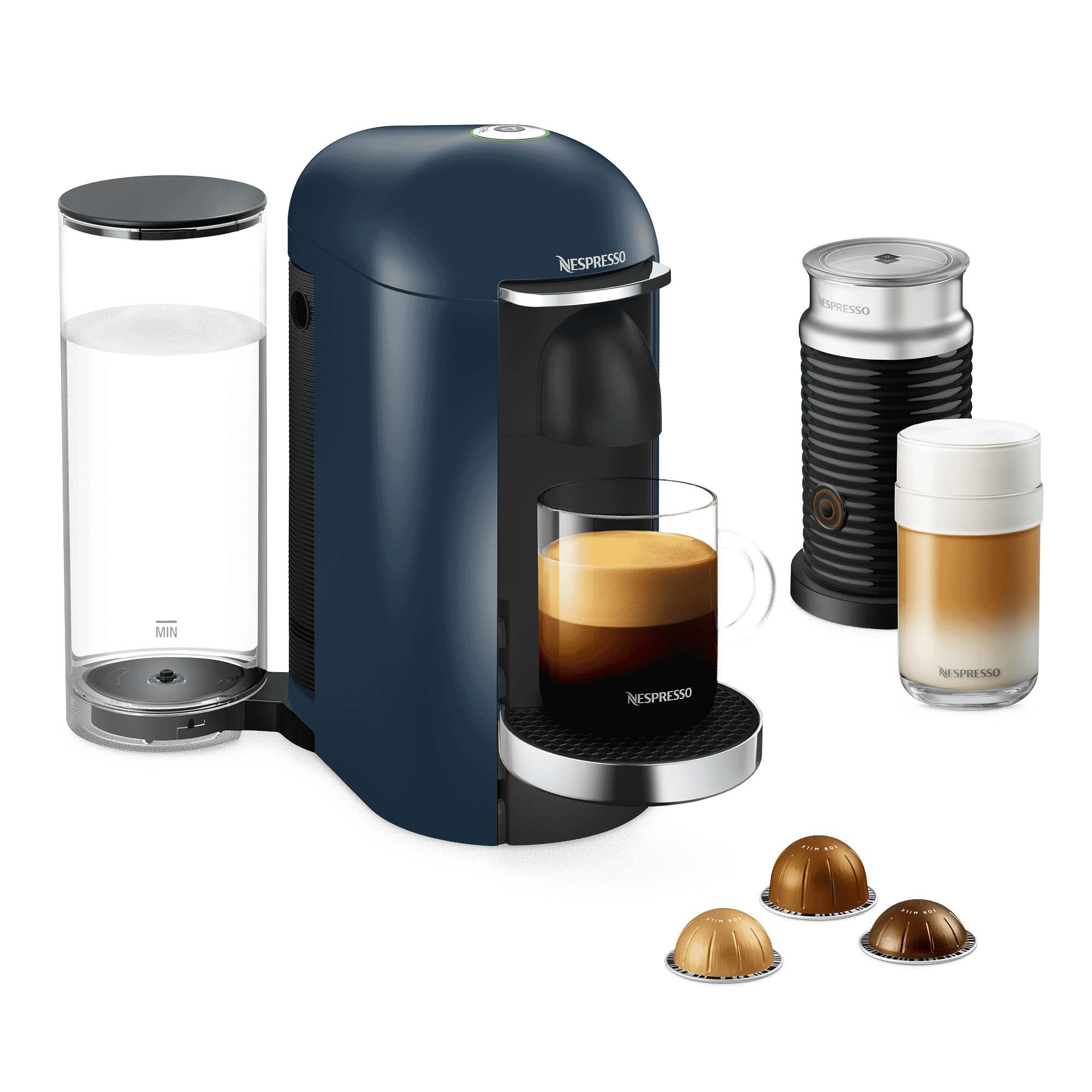 Nespresso Vertuo Pop+ Combination Espresso and Coffee Maker with Milk  Frother by Breville - Gray