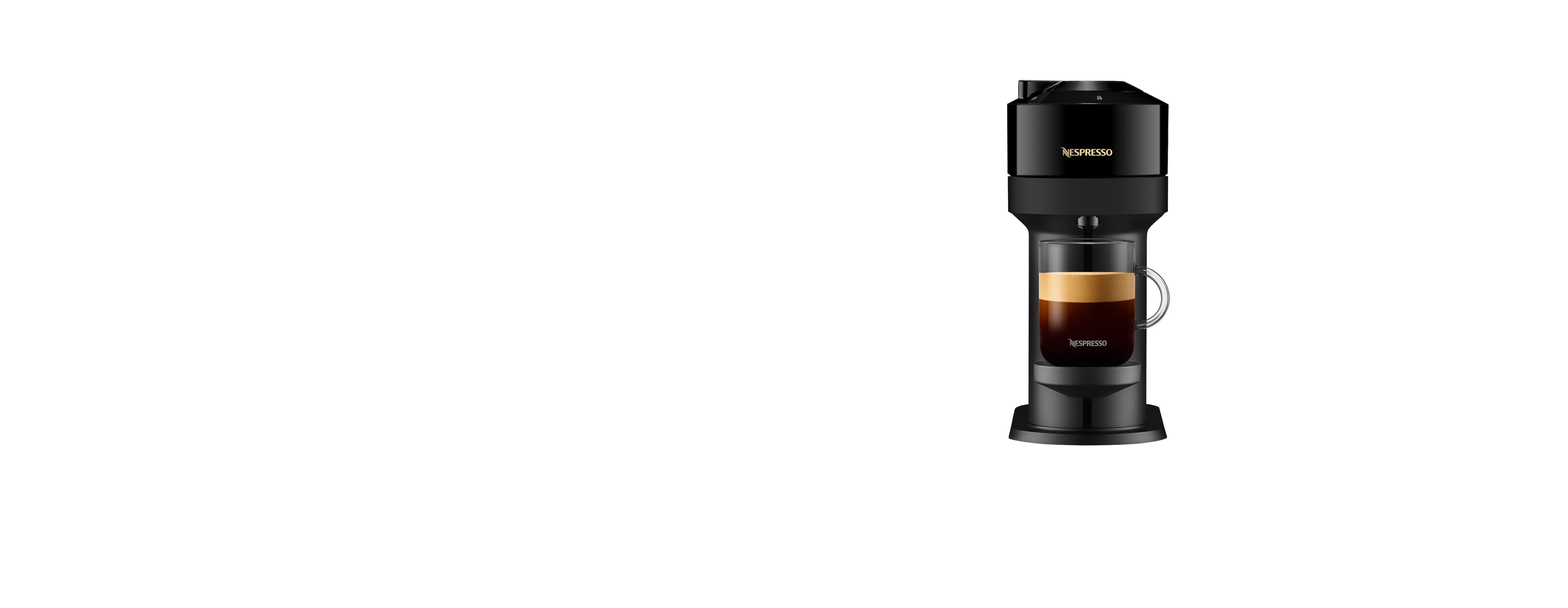 Vertuo Next Solo Glossy Black Gold Logo - Vertuo Coffee Machine