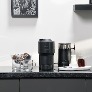 Nespresso De'Longhi ENV90.B Vertuo Pop, coffee capsule machine, prepares 4  cup sizes, centrifusion technology, welcome package included, 1350W