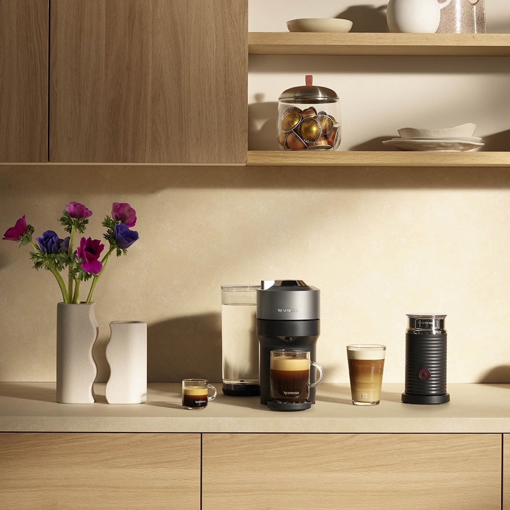 Vertuo Pop+Deluxe Titan Nespresso Coffee Machine | Nespresso