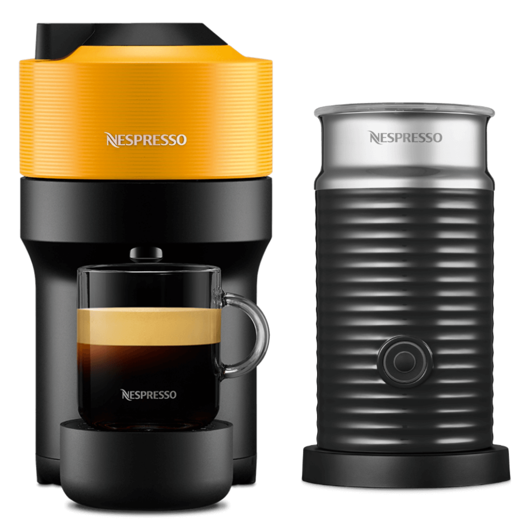Vertuo Pop Mango Yellow 110V Coffee Machine + Aero 3 VL Nespresso
