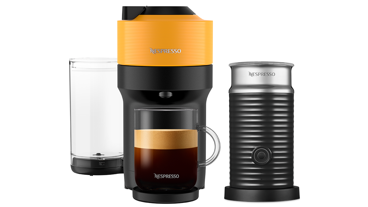 Nespresso Vertuo Pop+ Jaune Mangue avec Aeroccino | Galeries de la Capitale