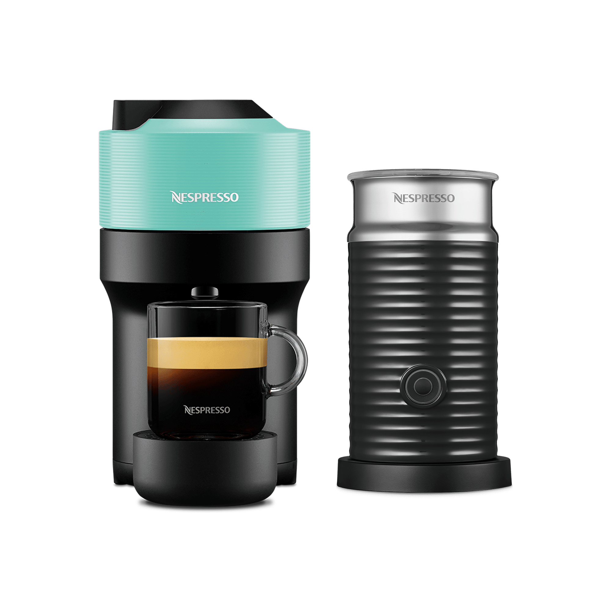Vertuo Pop & Aeroccino Aqua Mint 1