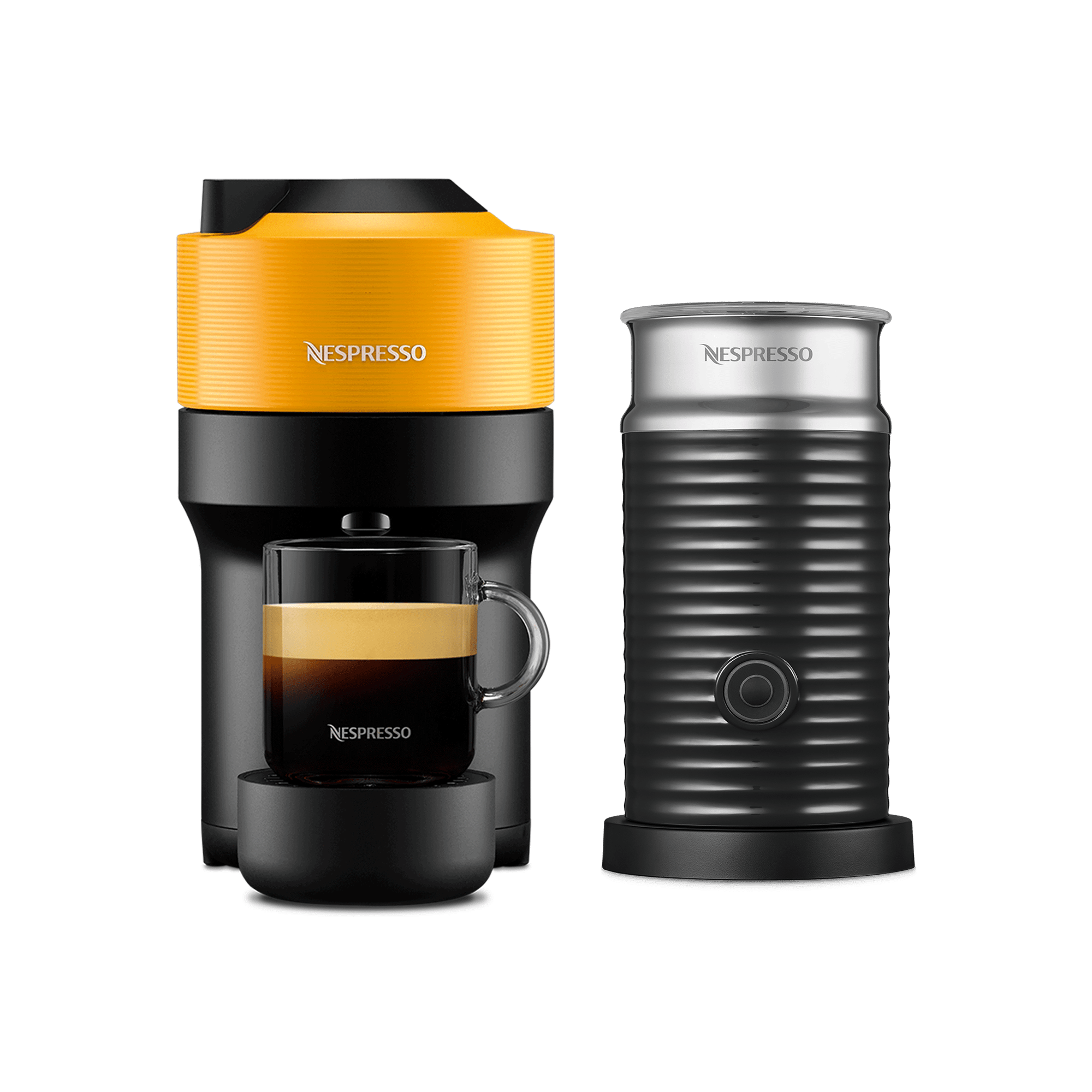 Vertuo Pop & Aeroccino Mango Yellow 1