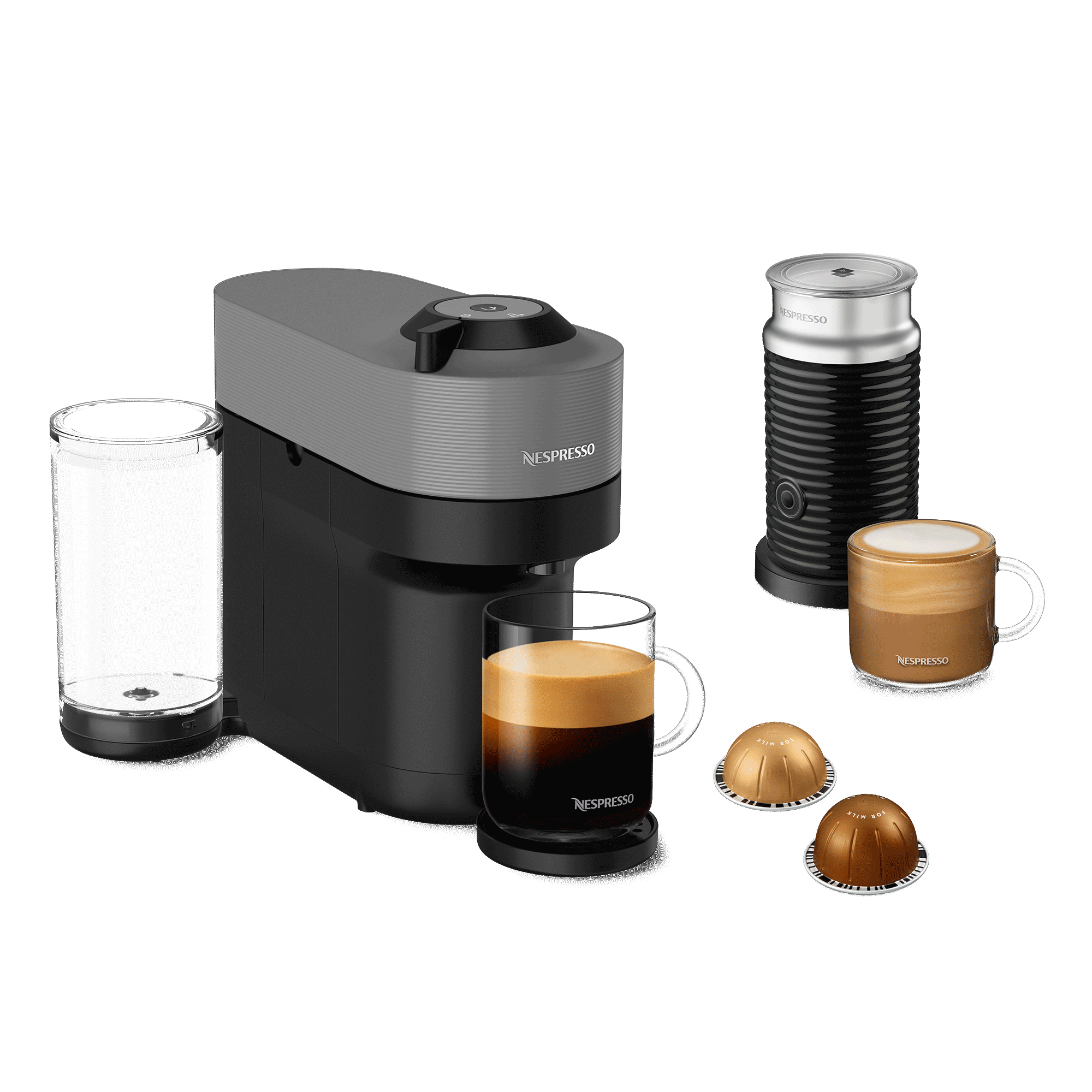 Vertuo Pop+ Dark Gray & Aeroccino3 Milk Frother