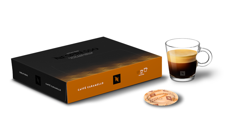 Nespresso Professional Caffe Caramello (Caramel) Single Serve Coffee  Capsules - 50/Box